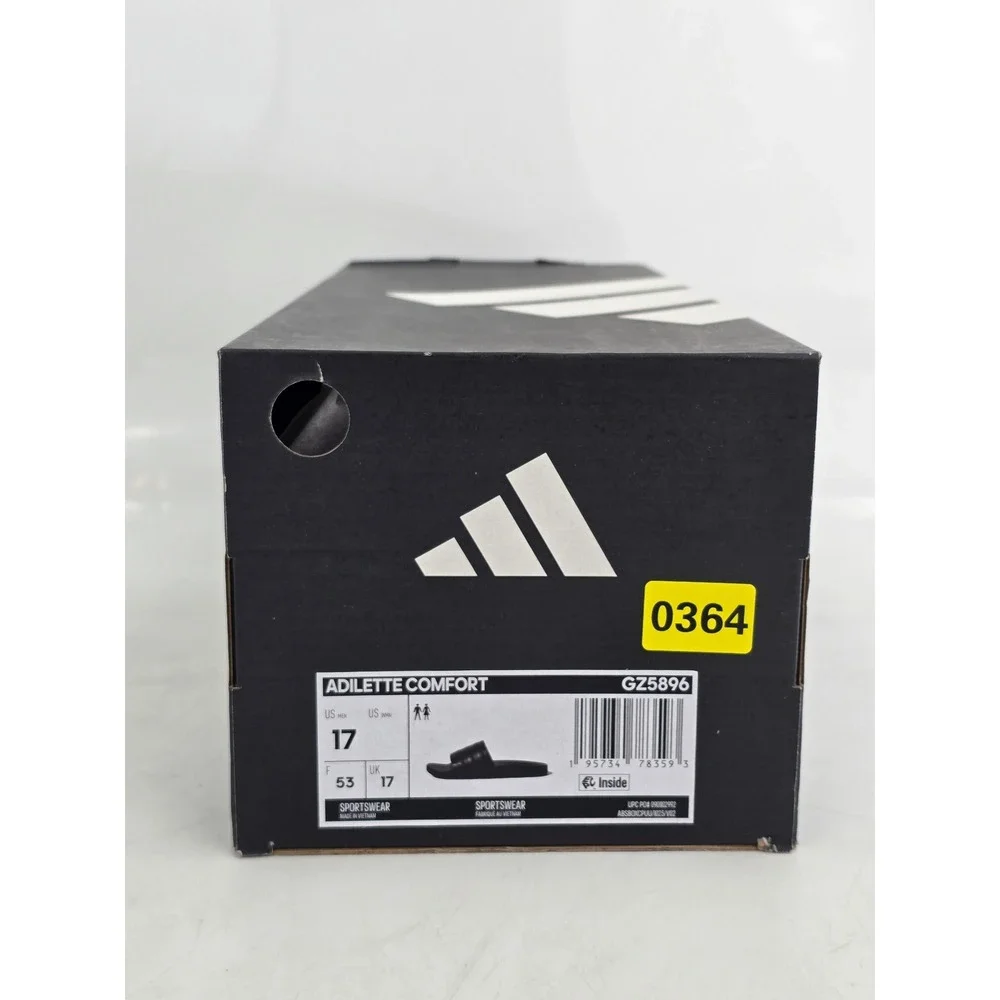 Adidas Adilette Comfort Slides Mens Size 17 Black GZ5896 - New